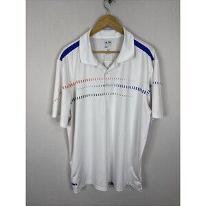Adidas Golf Puremotion CoolMax Polo Shirt White XL Performance Striped